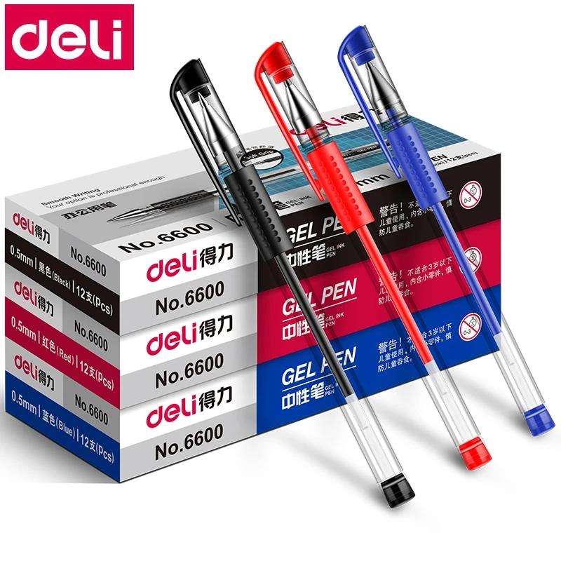 1 шт. 3 12 Deli 6600 гелевая ручка 0 5 мм шариковая гелевые чернила цвета