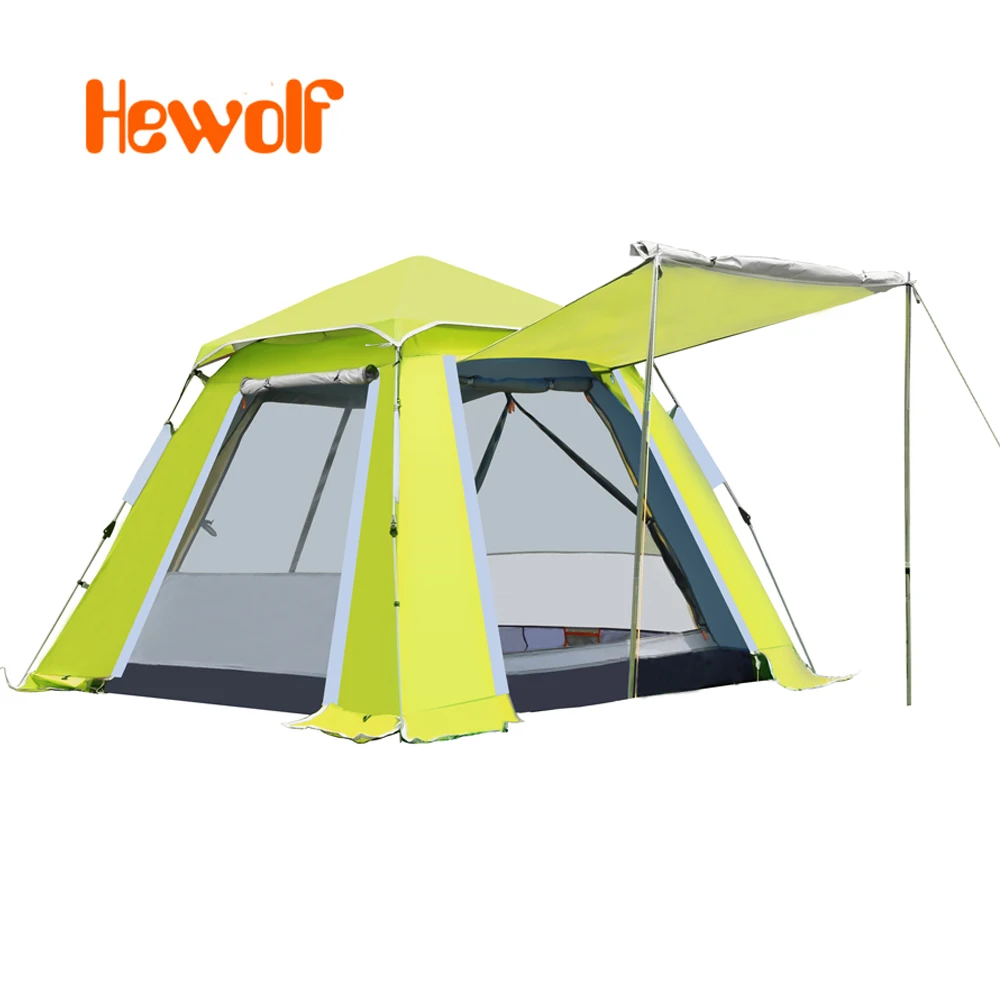 

Hewolf 3-4 Person Outdoor Camping Tents Sunscreen Beach Family Camping Tents Equipment Automatic Stainless Steel Camping Tents