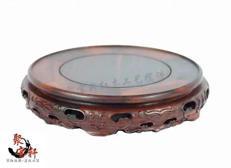 

Rosewood carving annatto handicraft circular base of real wood of Buddha stone are recommended vase furnishing articles