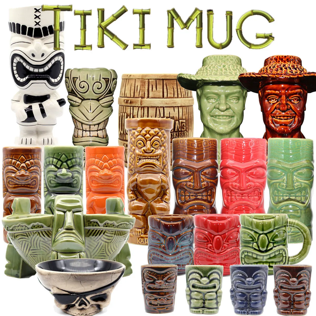 Гавайские кружки Tiki 1 шт. Коктейльная чашка пивные винные керамические отлично