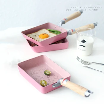 

Pink Sakura Tamagoyaki Pan Aluminum Tamagoyaki Japanese Omelette Non-stick Pancake Pot