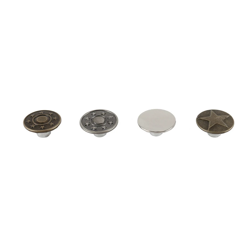 Jeans Button 40 pcs Metal Tack Buttons Replacement Kit Repair For