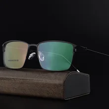 Очки из сплава, оправа для мужчин, сверхлегкие квадратные очки для близорукости по рецепту, мужские металлические очки, полная оптическая оправа, Безвинтовые очки F6059