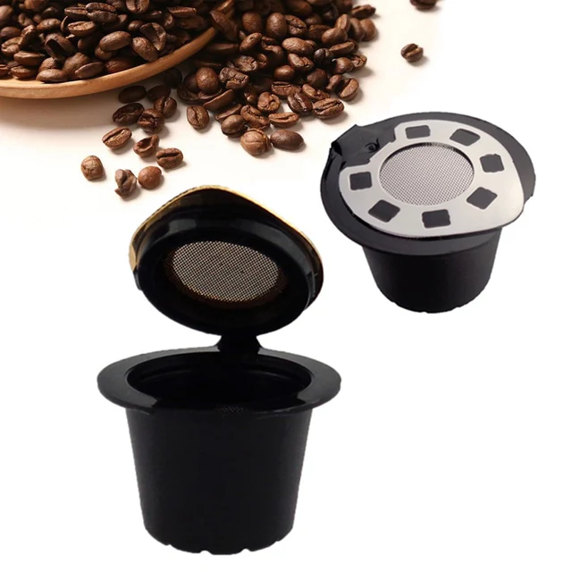 Cheap 3 Pcs Reusable Refillable Refill Coffee Capsule Filter Baskets Compatible with Nespresso Machines Brewer Maker use 200 times 