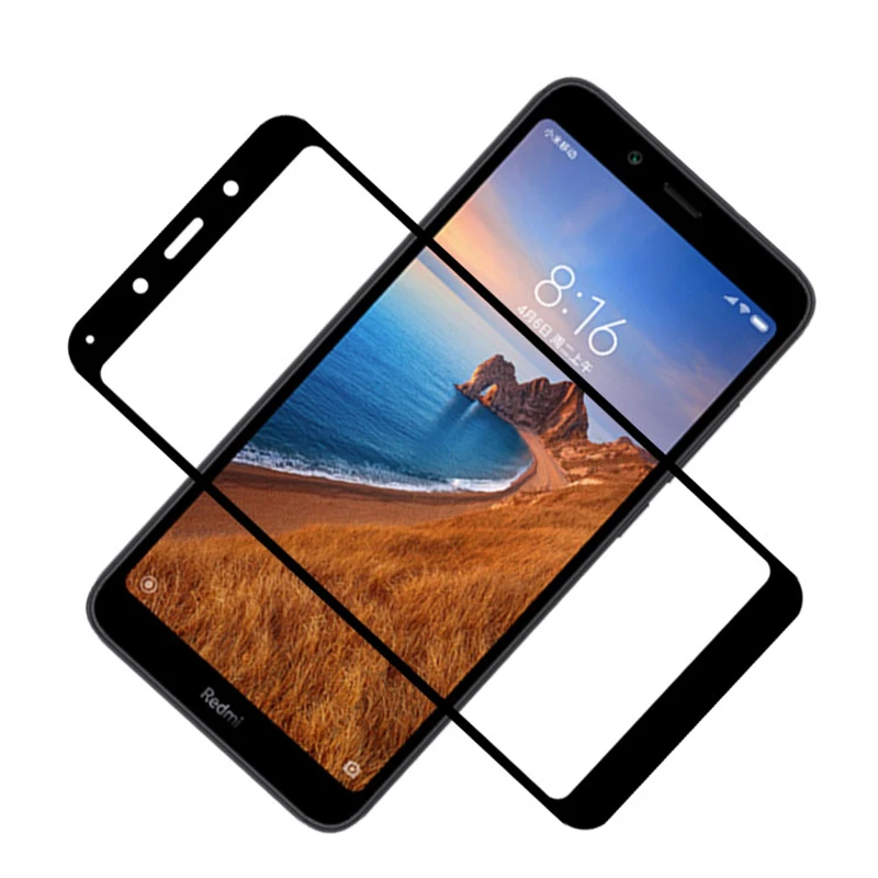 

GerTong 2pcs/lots Tempered Glass for Xiaomi Redmi 7A Screen Protector for Xiaomi Redmi 7A Full Cover Protective Black Guard film