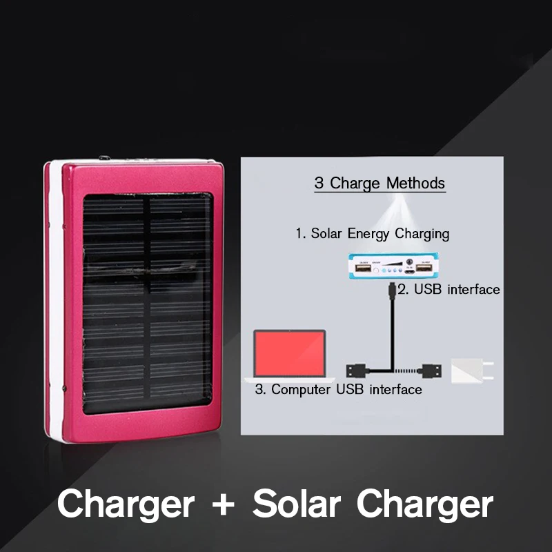 Без батареи) портативный DIY 5x18650 power bank power Bank 20000mAh Чехол на солнечной батарее с двойным USB комплектом фонарик для телефона