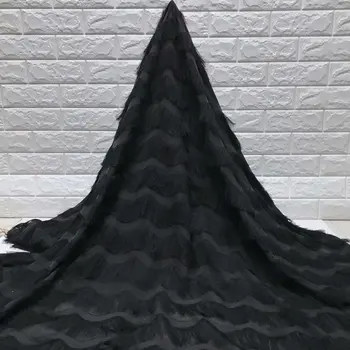 

New Black African Guipure Lace Fabric 2019 High Quality Embroidered French Tulle Mesh Lace Fabric Nigerian For Wedding Dress