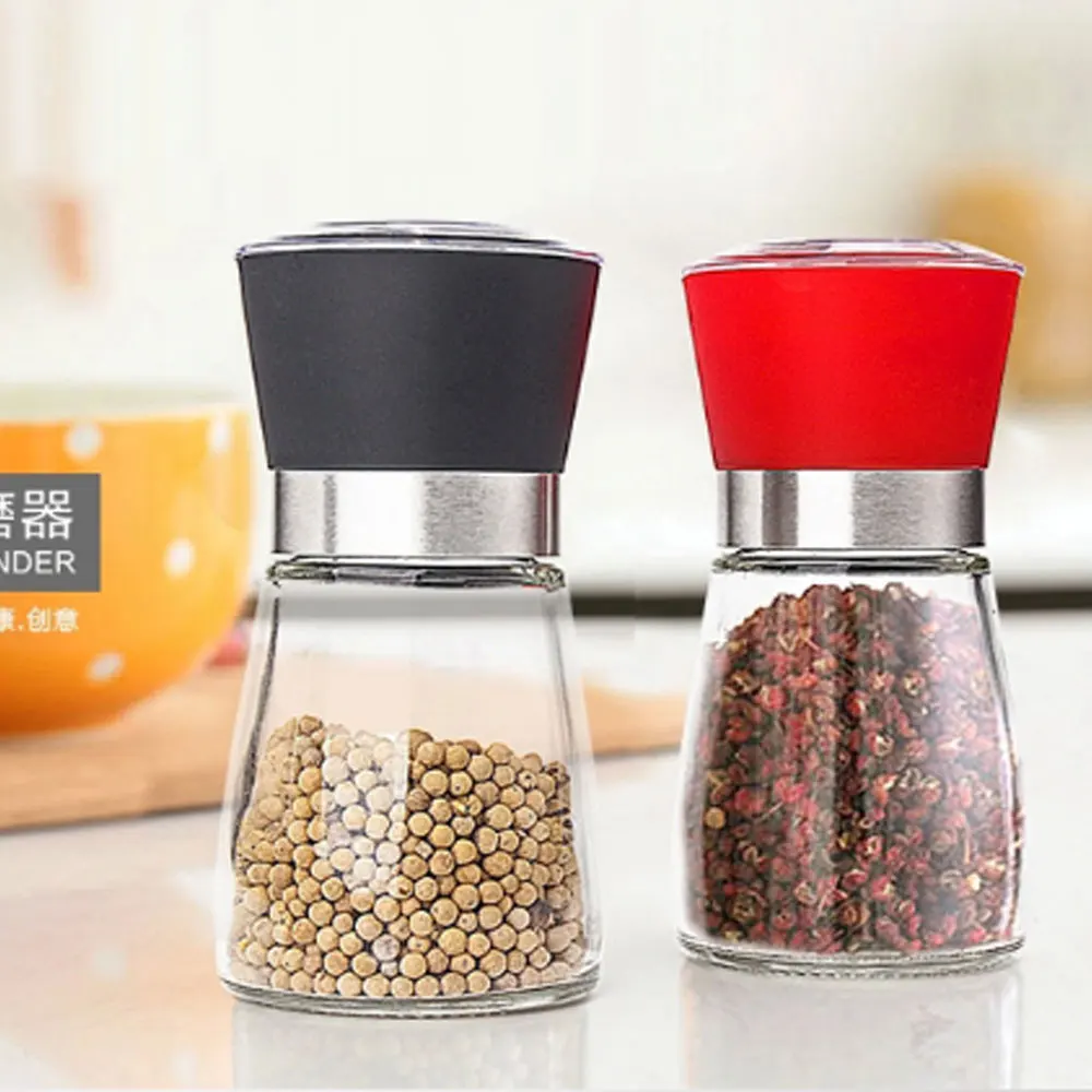 New Year arrival pepper grinder glass handmade seasoning bottle spice