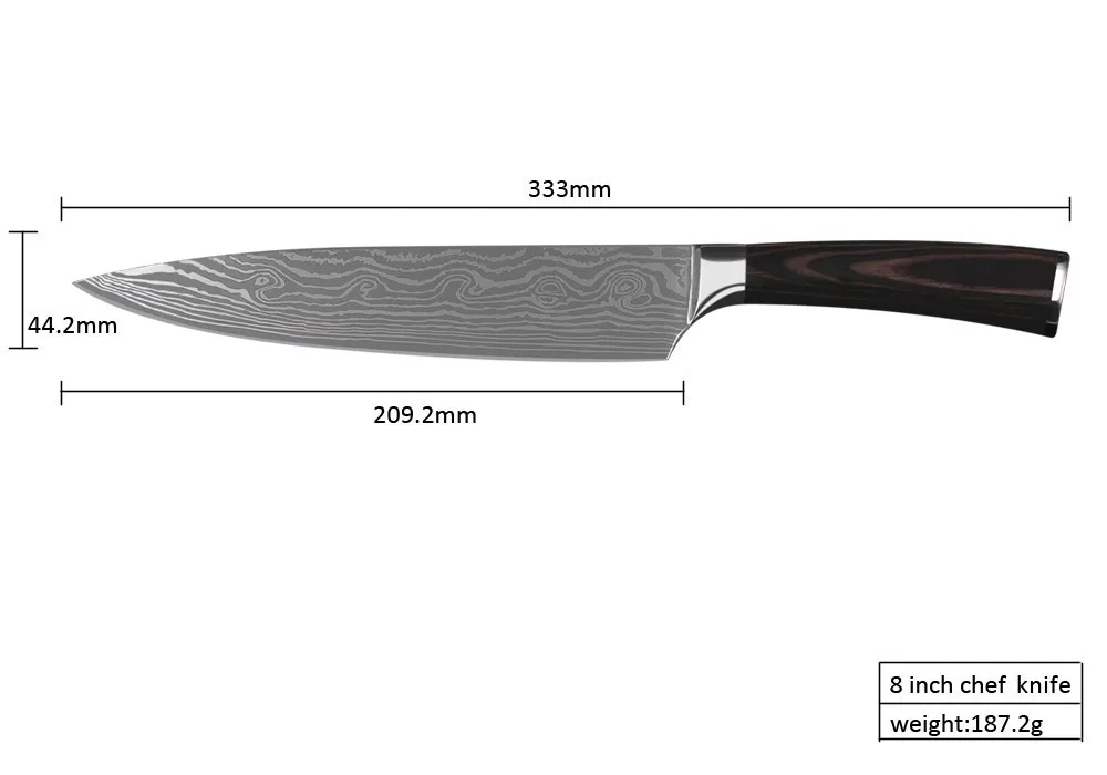 XYJ 5 дюймов Универсальный " 7" santoku " нож шеф-повара для нарезки 7Cr17 кухонные ножи из нержавеющей стали набор ножей из нержавеющей стали