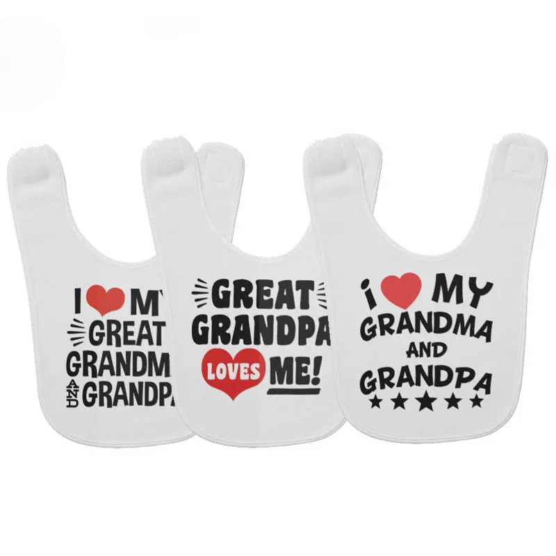 YSCULBUTOL/Хлопковые белые нагрудники с надписью I Love Great Grandma для маленьких мальчиков