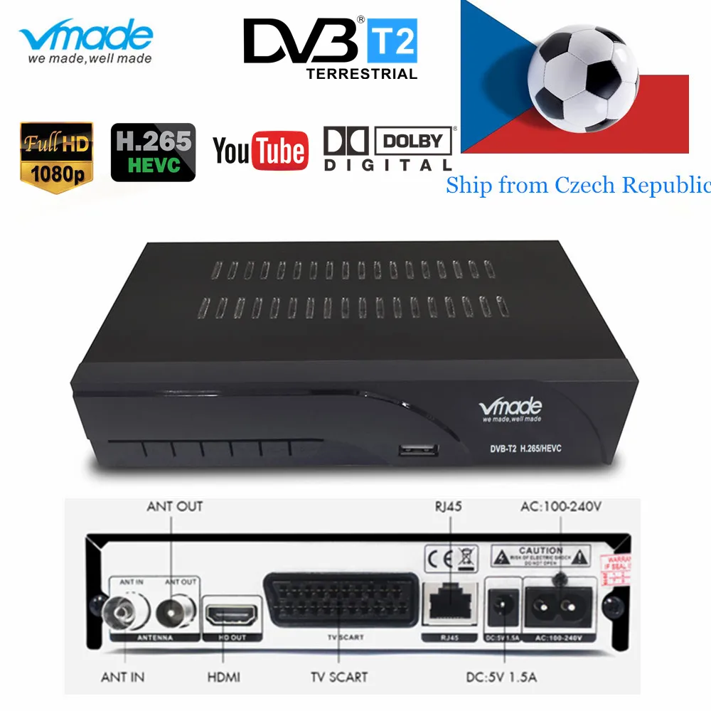 

Vmade Newest Fully HD Digital DVB T2 K6 Scart Terrestrial TV Receiver Tuner Support Dolby AC3 H.265 HEVC HD 1080p DVB T2 TV Box