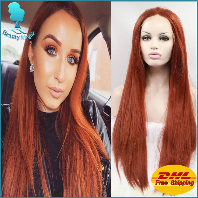 Brownish Red Wigs Long Straight Wine Red Hair Wigs Cheap Good Quality