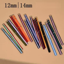 2 шт. ремешок Nato 12 мм 14 мм нейлоновый ремешок для часов водонепроницаемый ремешок 14 мм для бренда MR NENG