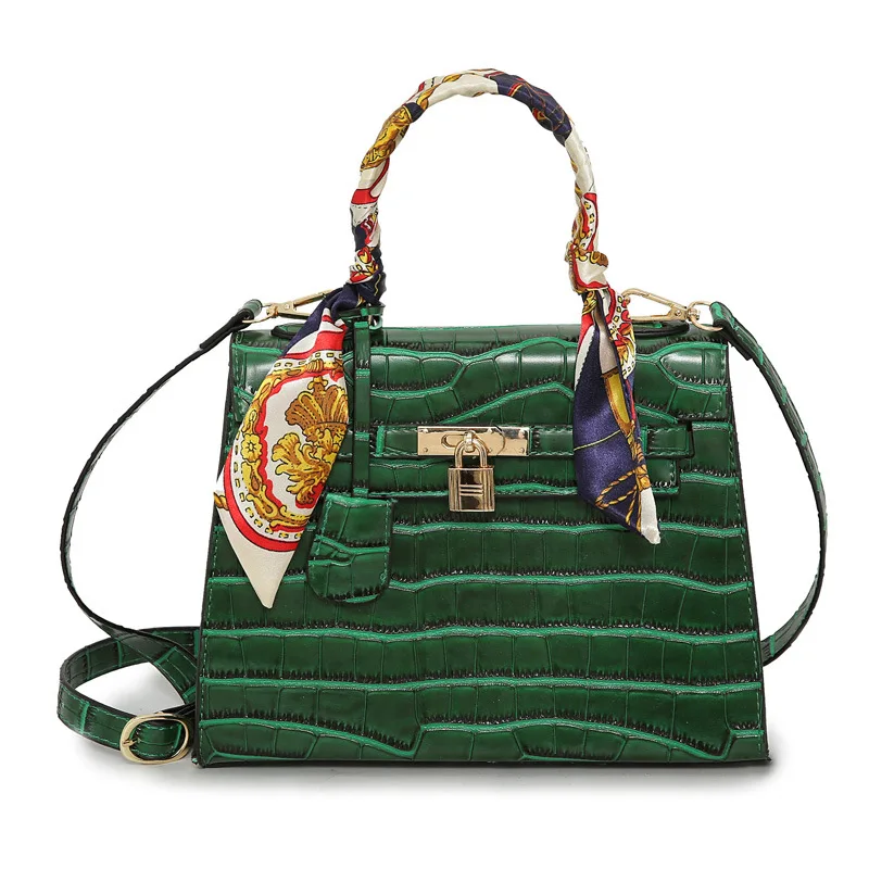 

New Scarf Women Shoulder Handbag PU Leather Green Brown Small Flap Crossbody Bag Purse Feminina Bolsos Mujer