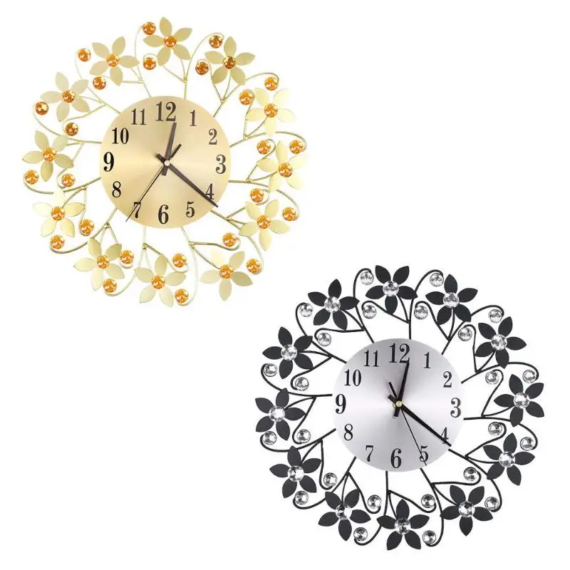 

Retro Flower Creative Decorative Clock Metal Iron Art Wall Clock Retro Design The Clock On Wall Home Office Decor Supplies