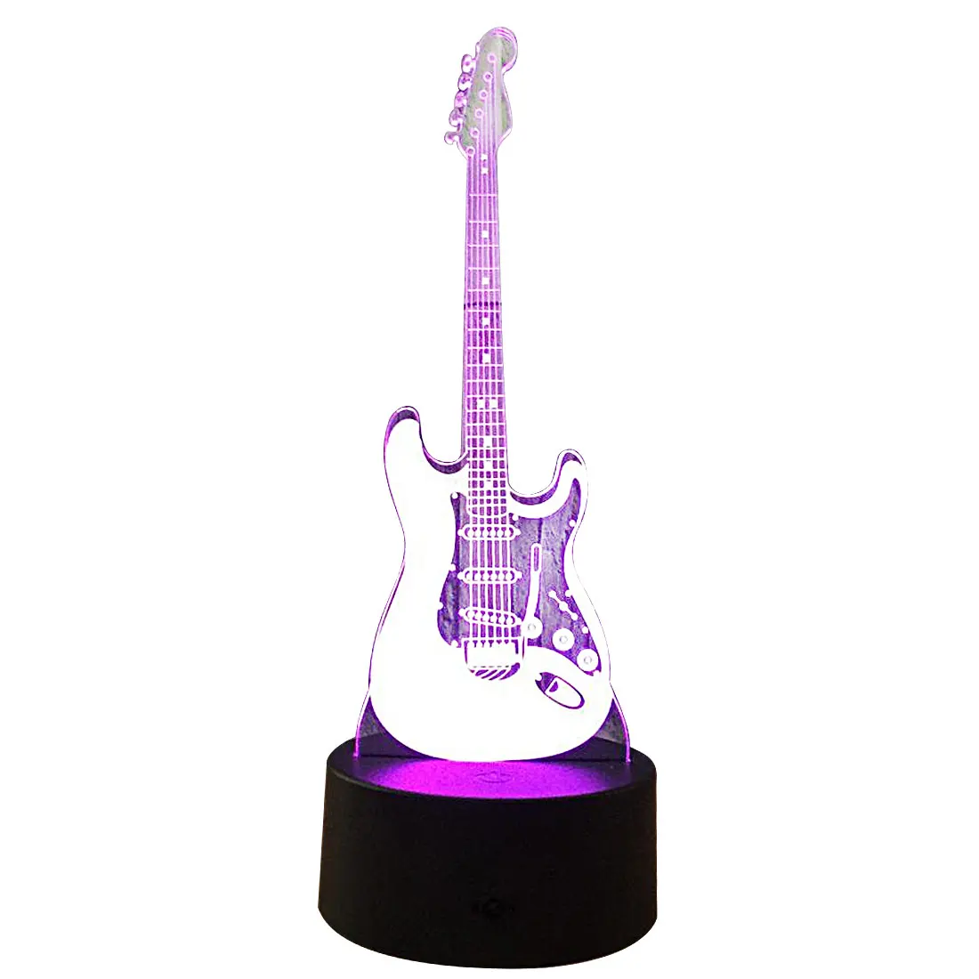 

High Quality 3D light electric guitar Model Illusion 3d Lamp LED 7 Color changing USB touch sensor desk light Night Light