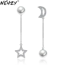 NEHZY Luna e le stelle perla Orecchini A Pendaglio marchio di Moda in argento gioielli esagerati lungo tratto di orecchini asimmetrici