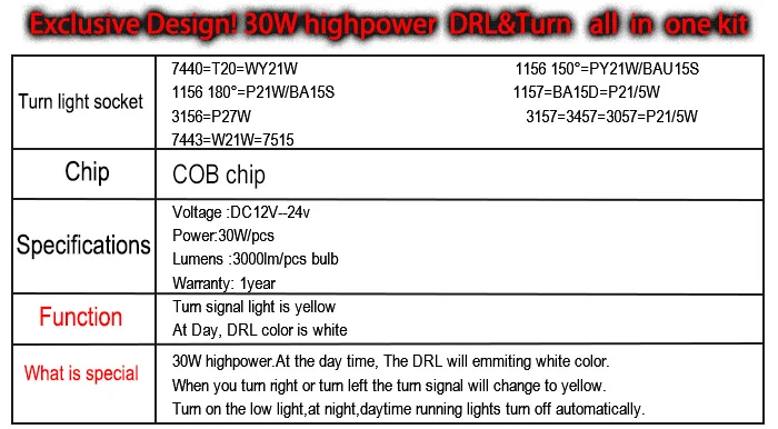 Tcart 30 Вт cob Чип для Ssangyong Kyron Action led DRL Дневной ходовой светильник и Передние поворотники все в одном