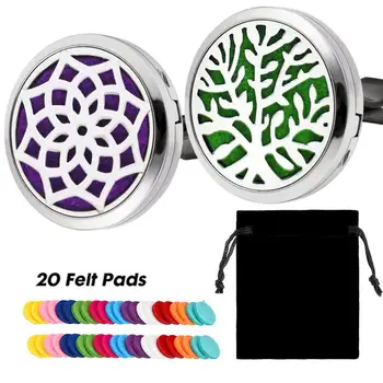

Professional 2PCS 30mm Car Diffusers Aromatherapy Essential Oil Vent Clip-Sunflower Stainless Steel Locket Interior Accessory