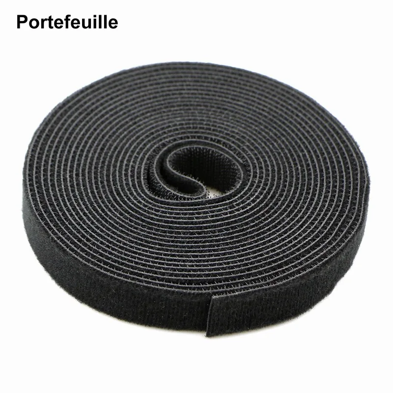 Portefeuille fastening tape Cable Tie Nylon Strap Power Wire Management Cable Hook Loop Strap Roll Holder For Mobile Phone PC PV (1)