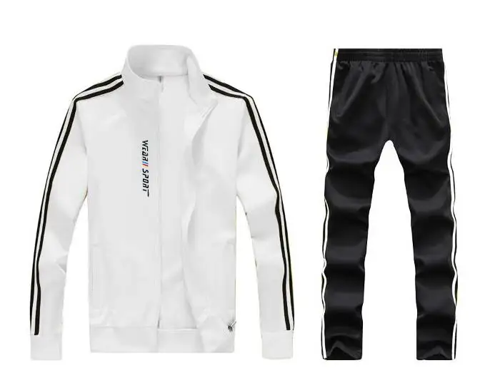 Men Outdoor Train Tracksuit Sport Jacket Coat Top Suit Trousers Pants 5 Color