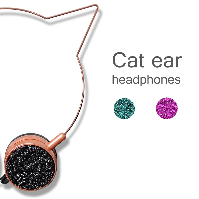 Cute Cat ears headphones with mic headset For IPhone xiaomi Samsung Android Smartphone CP notebook Children headphone