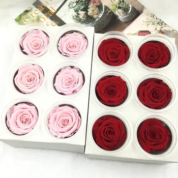 

1 box High Quality Preserved Flowers Flower Immortal Rose 4-5CM diameter Eternal Life Flower Material gift box Valentine's Day