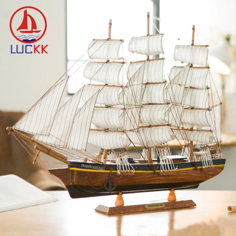 LUCKK 60 см Ретро деревянная модель фигурки современный дом внутренняя отделка