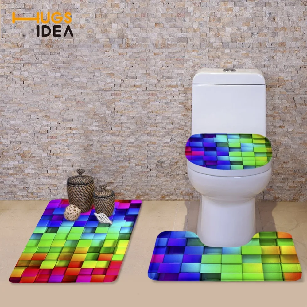 HUGSIDEA 2017 Multi color Toilet Seat Covers Home Bathroom Decorator 3D WC Soft Toilet Lid Cover