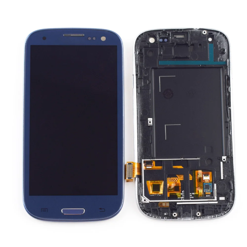 I9300 дисплей для samsung Galaxy S III S3 i9300 i9301 i9305 i535 i747 ЖК-дисплей модуль+ сенсорный датчик экрана в сборе рамка