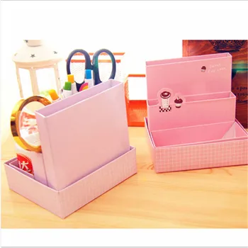 

DIY Paper Board Storage Box/ Desk Decor/ Stationery Holders/Makeup Organizer Case Stationery Storage Organizer Office Supplies