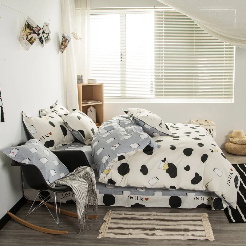 svetanya cotton bedlinen milk cow print bedding sets duvet cover set cow print bedding king size