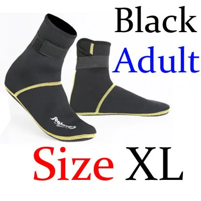 3 мм Неопреновая Обувь для подводного плавания, носки для подводного плавания, пляжные ботинки, гидрокостюм, предотвращающий появление царапин, согревающий, нескользящий, для зимнего плавания - Цвет: XL Black