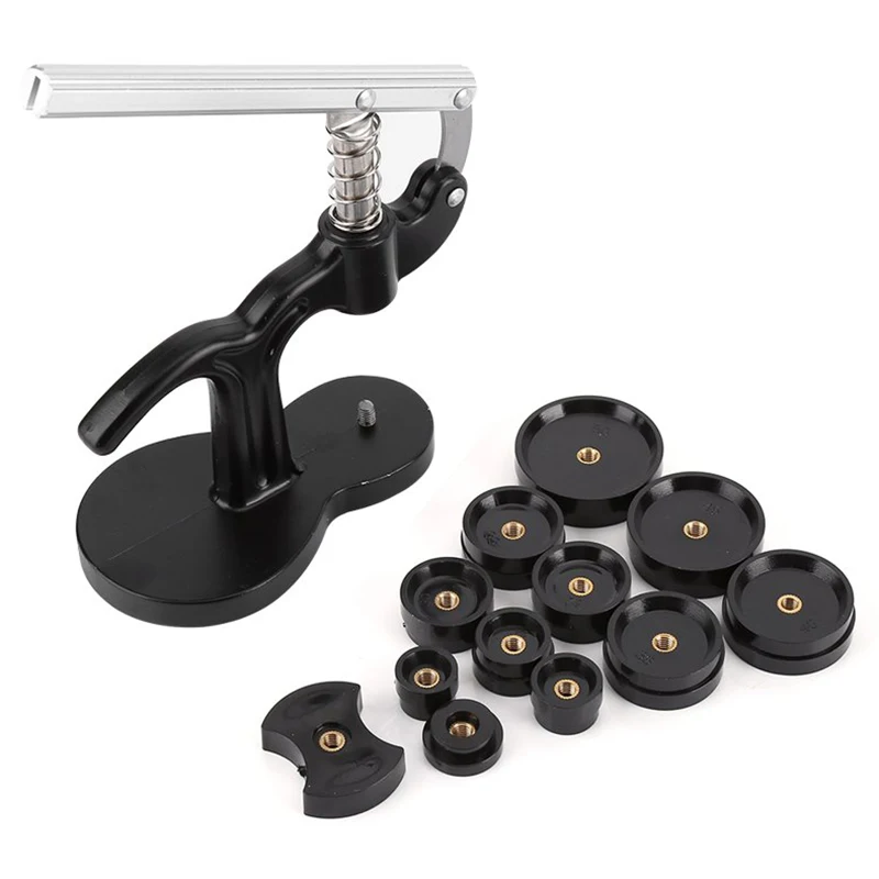 

Watch Press Set, Back Case Cover Press Closer Watchmaker Presser Remover Holder Repair Tool With 12x Dies Black