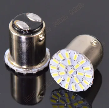 

100pcs BAY15D P21/5W 1157 22 LED SMD Car Auto Tail Side Indicator Lights Parking Lamp Bulb White 3014 DC12V