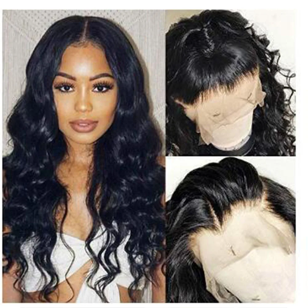 

SimBeauty Body Wave Lace Front Human Hair Wigs For Women With Baby Hair Peruvian Remy Hair Full Lace Wigs Pre-Plucked Free Part
