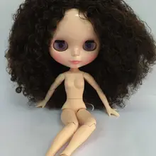 Совместное тела куклы телесного цвета Блит куклы, черные вьющиеся волосы 6 завод куклы, подходит для DIY Изменить BJD игрушка для Обувь для девочек