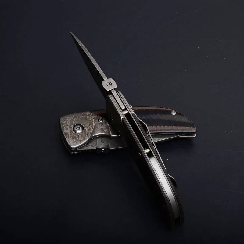 SR S088 damascus pattern tactical folding knife rescue edc tools (2)