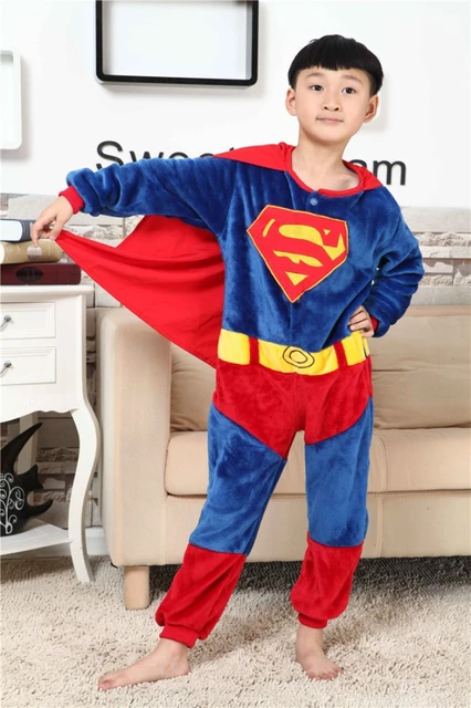 flanella supereroe pigiama festa a tema cosplay del fumetto dei bambini  superman tutina pigiami di natale per i bambini costume di carnevale C0885  - AliExpress