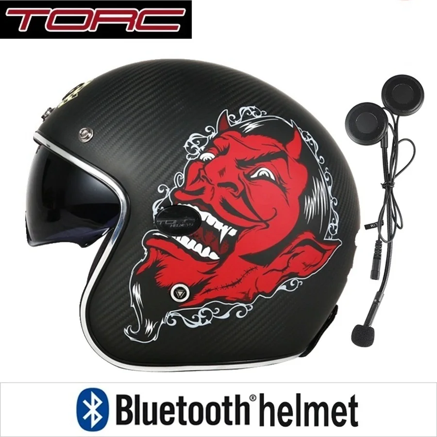 1 комплект 3/4 открытый лицо мото скутер Bluetooth гарнитура шлем солнце Viso точка Кафе Racer Ретро Винтаж мотоциклетный шлем