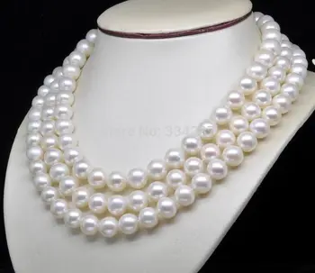 

Natural AAA+ GRADE 7-8MM WHITE PEARL NECKLACE 60" Long