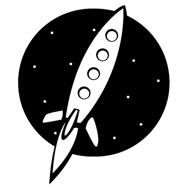 

12cm*14.2cm Rocket Spaceship Space Vinyl Car Styling Stickers Decals Black/Silver S3-6484
