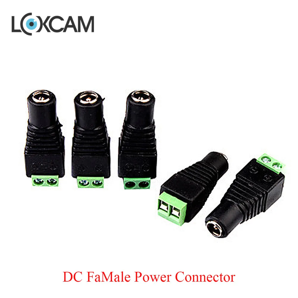 

Free shipping! DC Plug Female CCTV DC Jack Power Connector 5.5mm x 2.1mm CCTV Power Plug for security Camera system using