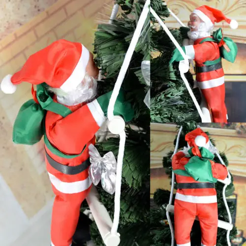 

Christmas Santa Claus Climbing On Rope Ladder Tress Ornament Xmas Tree Hanging Home Decoration 25cm 30cm 40cm