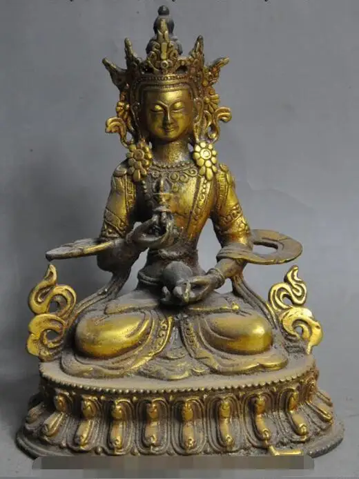

S01311 old tibet buddhism bronze gilt Vajrasattva tara Guan Yin Kwan-Yin goddess statue B0403