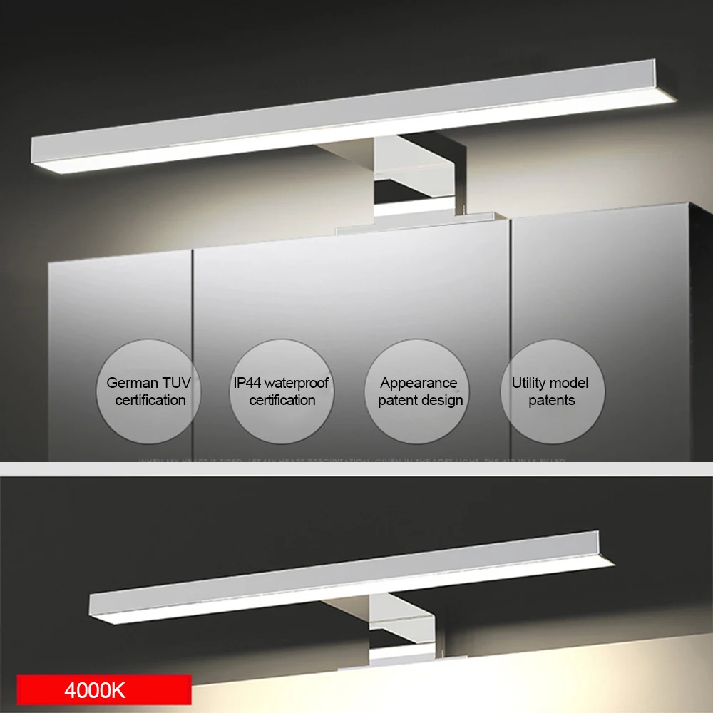 AC110-240V LED Зеркало Передний Свет 5W 8W Современный Водонепроницаемый анти-туман Зеркало Ванной Лампы 2835 32 / 48LED Простой Настенный светильник Кабинета