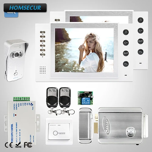 

HOMSECUR 8" Wired Video&Audio Smart Doorbell+LCD Color Screen for House/Flat TC021-S + TM801R-W