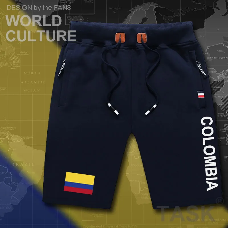 Мужские пляжные шорты Colombia новые мужские спортивные с флагом карманами на молнии