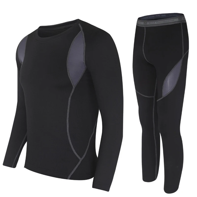 Tanie Zimowe męskie ubrania ciepły polar dwuczęściowy zestaw Hot Dry Technology zestawy termiczne Unisex wysokie elastyczne termo garnitury ropa hombre
