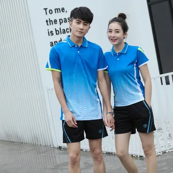 

Adsmoney Men/women tennis sport suits, men tenis masculino shirt+shorts,table tennis suits, Turn down Collar tennis polo t-shirt